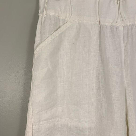 J Jill Purejill linen white linen elastic waist cropped pants size medium - Picture 6 of 12